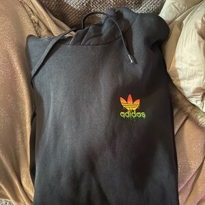 Adidas Black Sweatshirt with Colorful Trefoil Logo